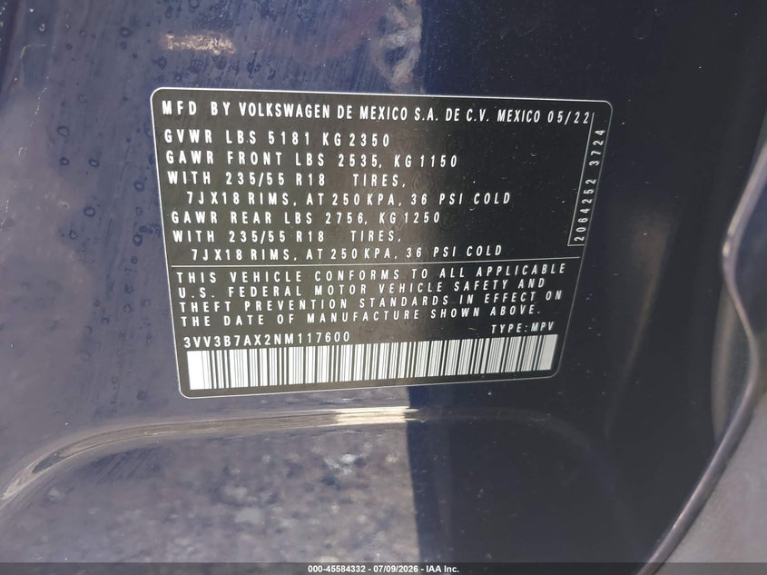 Volkswagen Tiguan 2.0T SЕ 2022