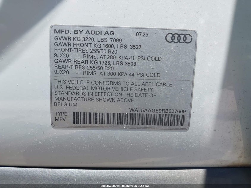 Audi Q8 E-Tron Quattro Premium Plus 2023