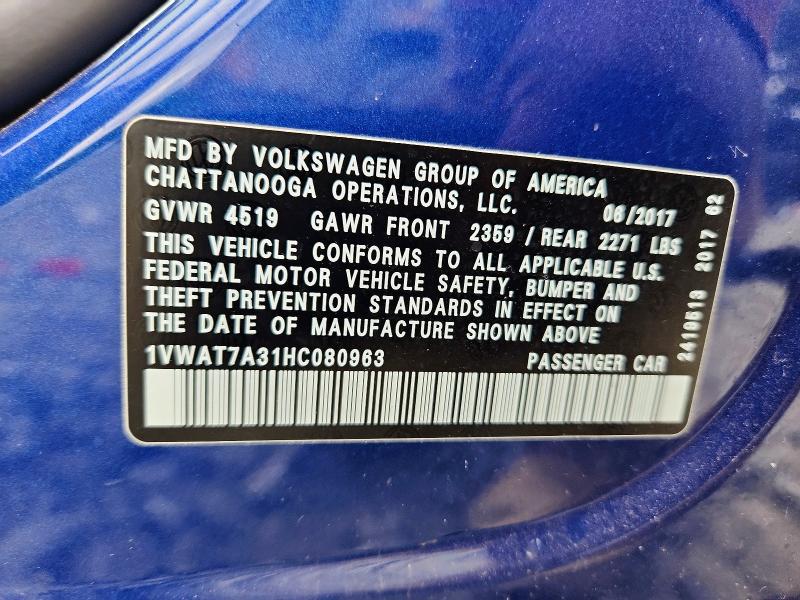 VOLKSWAGEN PASSAT S 2017
