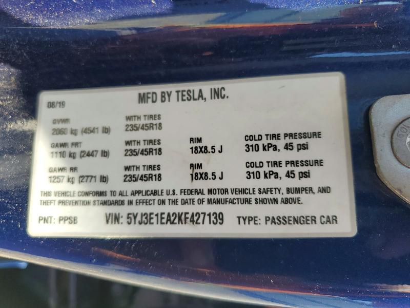 TESLA MODEL 3 2019