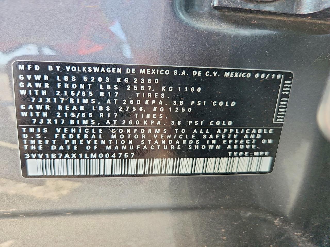 VOLKSWAGEN TIGUAN S 2019