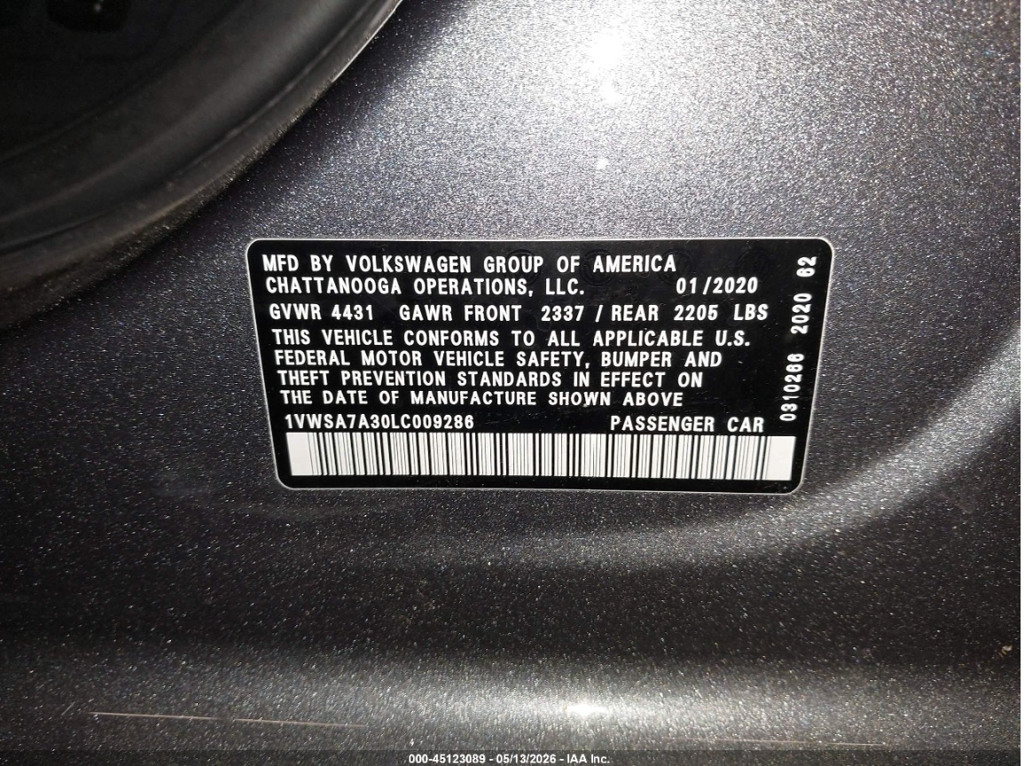 VOLKSWAGEN PASSAT SE 2020