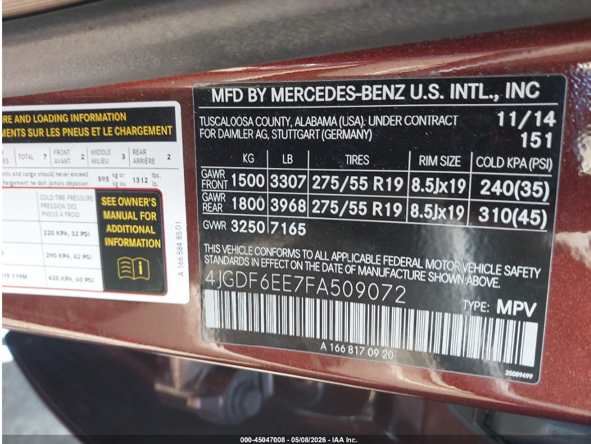 MERCEDES-BENZ GL 450 4MATIC 2014
