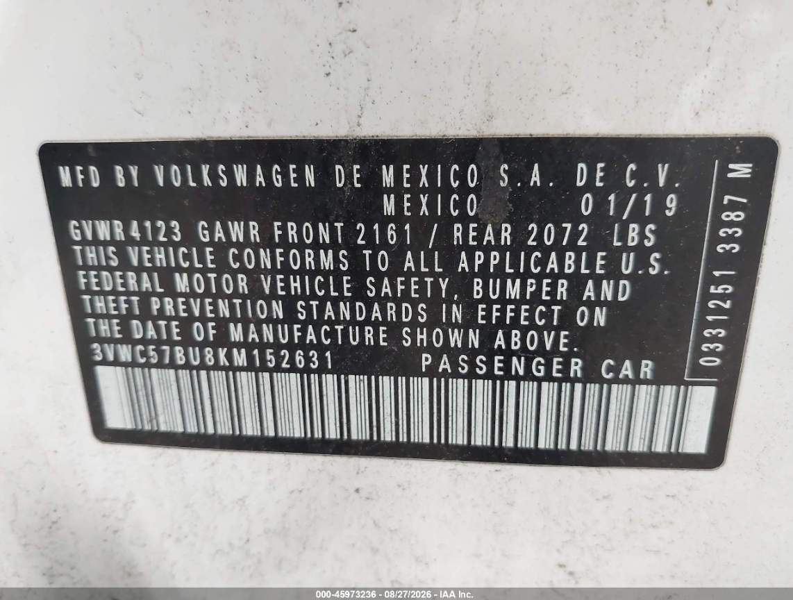 VOLKSWAGEN JETTA 2019