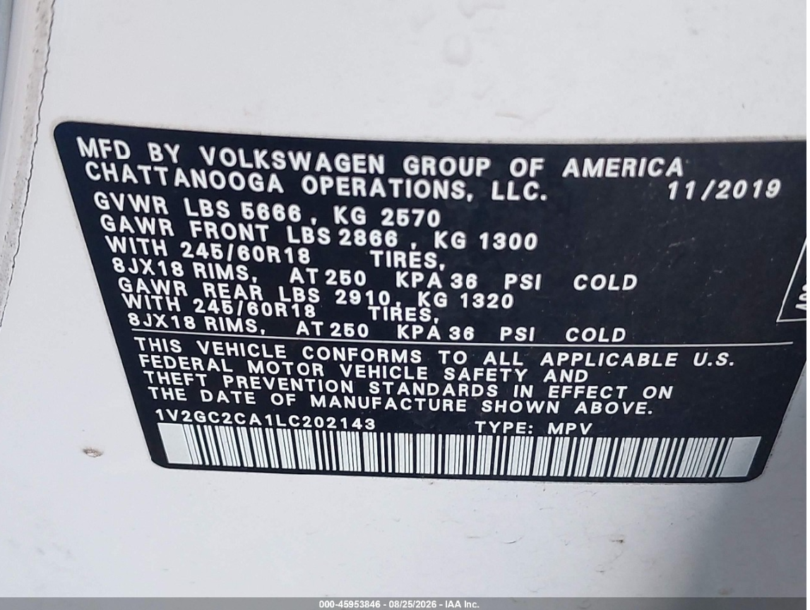 VOLKSWAGEN ATLAS CROSS SPORT 2019