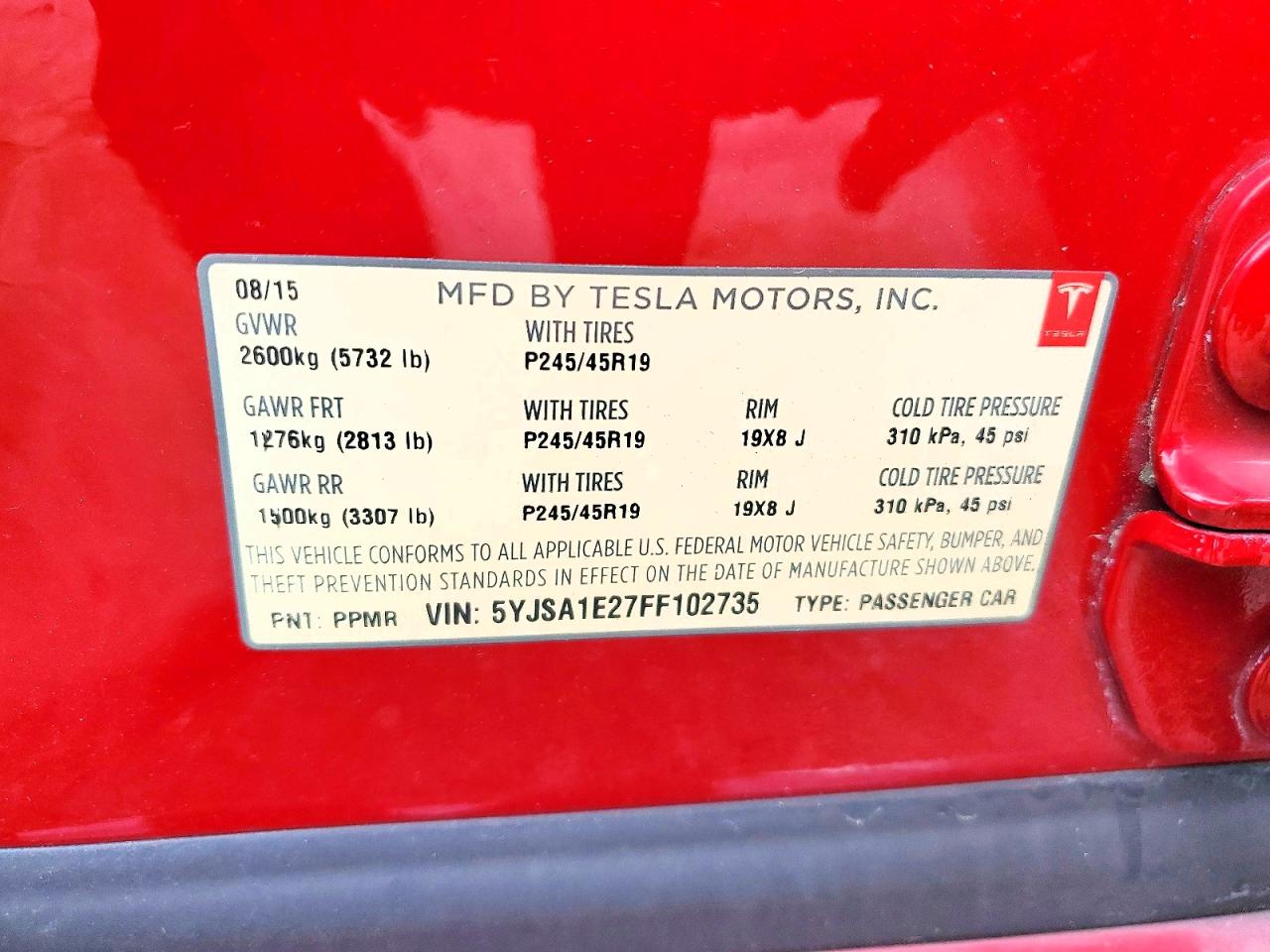 TESLA MODEL S 2015