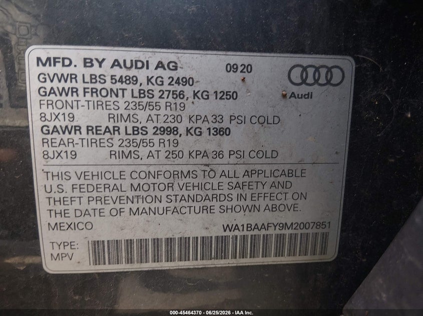 AUDI Q5 PREMIUM PLUS 2020