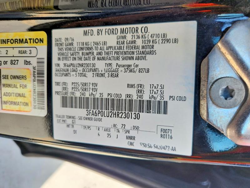 FORD FUSION SE HYBRID 2016