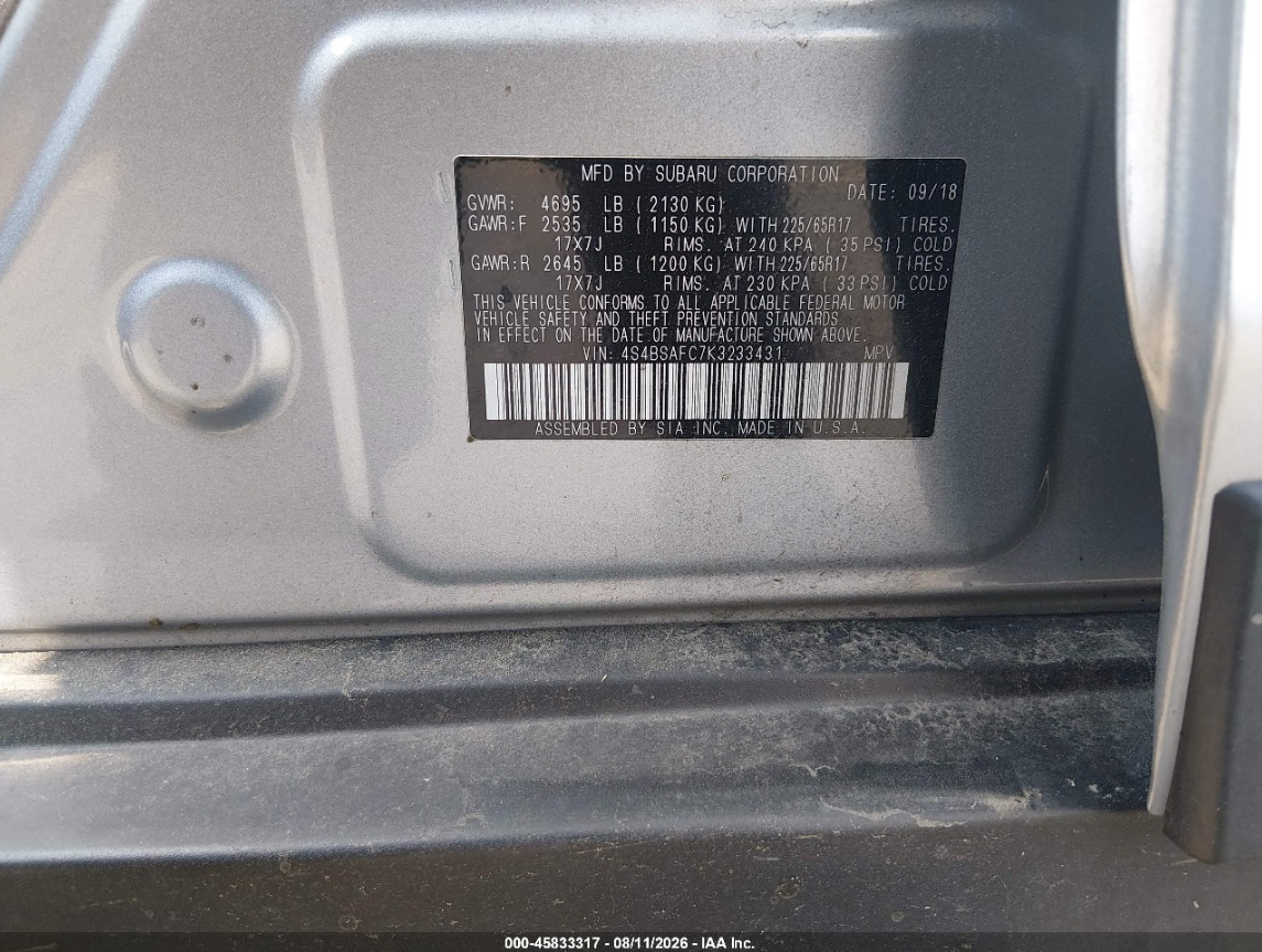 SUBARU OUTBACK 2.5I PREMIUM 2018