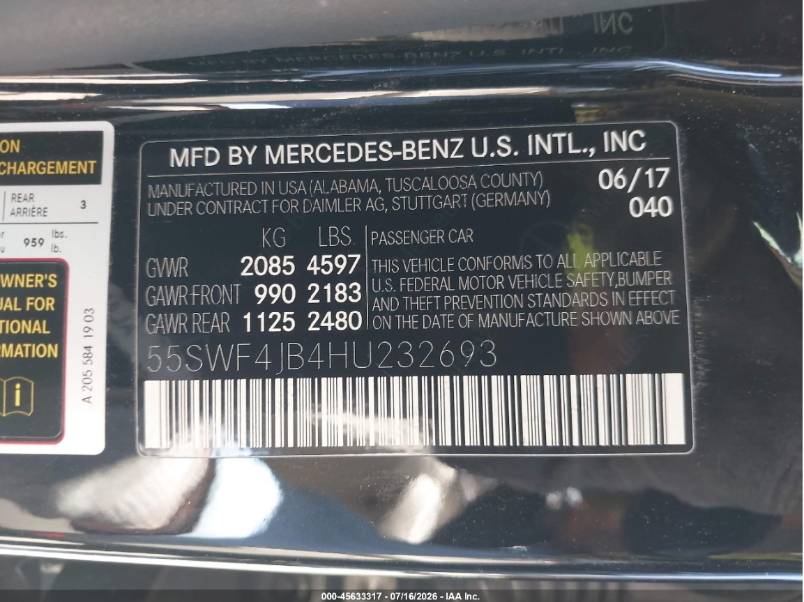 MERCEDES-BENZ C 300 2017